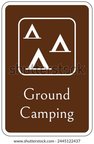 Camp site rules sign and labels