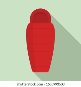 Camp sleeping bag icon. Flat illustration of camp sleeping bag vector icon for web design