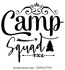 Camp Squad t shirt design, vector file