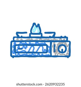 camp stove doodle icon sketch vector. camp stove sign. isolated symbol illustration