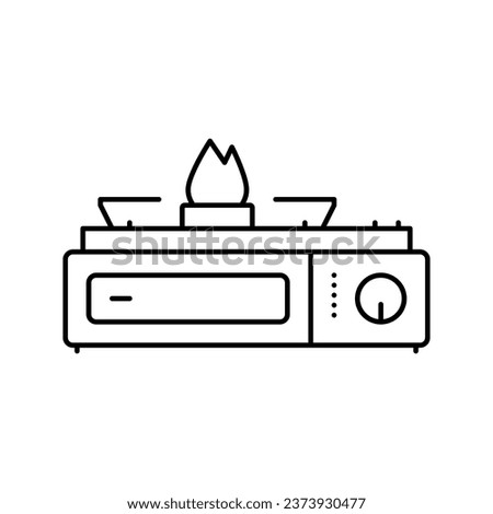 camp stove line icon vector. camp stove sign. isolated contour symbol black illustration