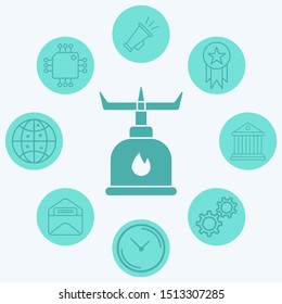 Camp stove vector icon sign symbol