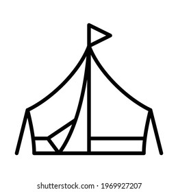 camp summer tent single icon with outline style