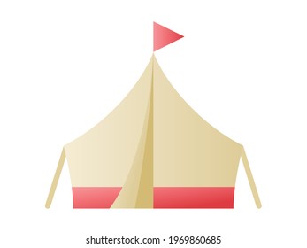 camp summer tent single isolated icon with smooth style