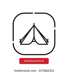 Camp symbol, tent outline vector icon. Modern, simple flat vector illustration for web site or mobile app