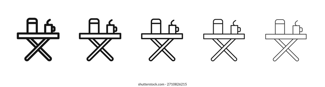 Ícone de mesa de acampamento design, logotipo, aplicativo, UI. Ilustração vetorial, EPS