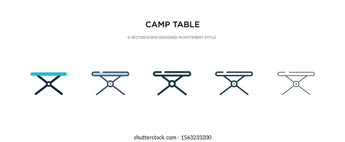 camp table icon in different style vector illustration. two colored and black camp table vector icons designed in filled, outline, line and stroke style can be used for web, mobile, ui