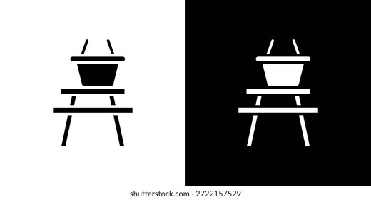 Ilustración vectorial del icono de la tabla del campamento - iconos negros del vector del estilo de la alta calidad