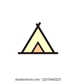 Camp Tent 2 logo icon template vector design