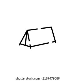 Camp, Tent, Camping, Travel Dotted Line Icon Vector Illustration Logo Template. Suitable For Many Purposes.