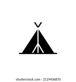 Camp, Tent, Camping, Travel Solid Icon Vector Illustration Logo Template. Suitable For Many Purposes.