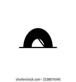 Camp, Tent, Camping, Travel Solid Line Icon Vector Illustration Logo Template. Suitable For Many Purposes.