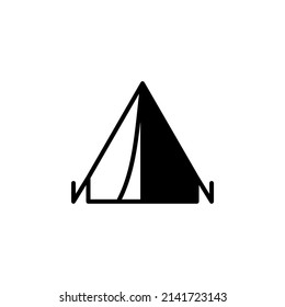 Camp, Tent, Camping, Travel Solid Line Icon Vector Illustration Logo Template. Suitable For Many Purposes.