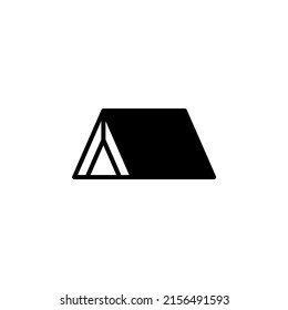 Camp, Zelt, Camping, Travel Solid Line Symbol Vektorgrafik Logo Vorlage. Geeignet für viele Zwecke.