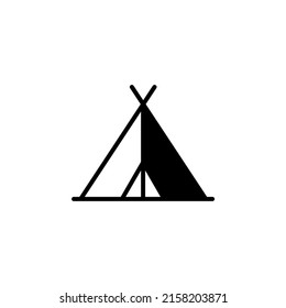 Camp, Tent, Camping, Travel Solid Line Icon Vector Illustration Logo Template. Suitable For Many Purposes.