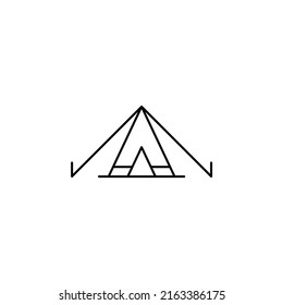 Camp, Tent, Camping, Travel Thin Line Icon Vector Illustration Logo Template. Suitable For Many Purposes.