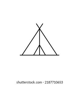 Camp, Tent, Camping, Travel Thin Line Icon Vector Illustration Logo Template. Suitable For Many Purposes.