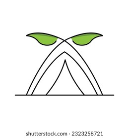Elemento de tienda de campaña Modelo de diseño de icono de vector