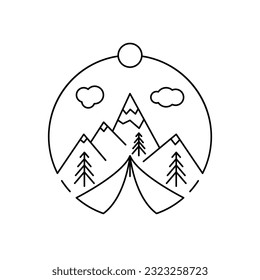 Camp tent element Vector icon design illustration Template