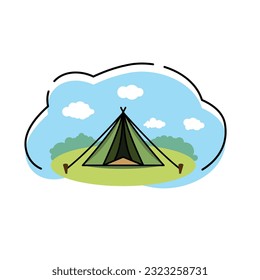Camp tent element Vector icon design illustration Template