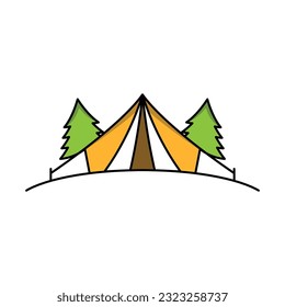 Camp tent element Vector icon design illustration Template