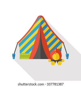 camp tent flat icon