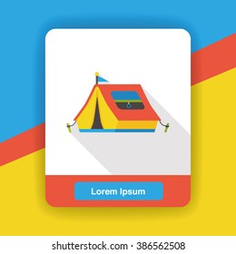 camp tent flat icon