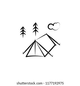 camp tent icon. Element of anti aging icon for mobile concept and web apps. Doodle style camp tent icon can be used for web and mobile