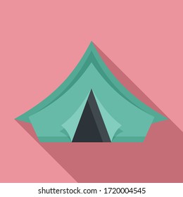 Camp tent icon. Flat illustration of camp tent vector icon for web design