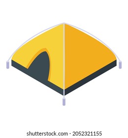 Camp tent icon isometric vector. Tourist campsite house. Travel forest tent