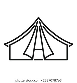 Camp tent icon outline vector. Travel equipment. Forest vacation