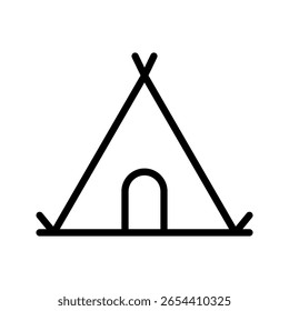 Ícone da barraca do acampamento. A silhueta da tenda pode ser usada como ícone, símbolo ou sinal. Ícone de tenda para projeto de acampamento, sobrevivência, abrigo ou atividade de lazer