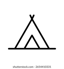 Ícone da barraca do acampamento. A silhueta da tenda pode ser usada como ícone, símbolo ou sinal. Ícone de tenda para projeto de acampamento, sobrevivência, abrigo ou atividade de lazer