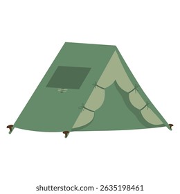 Ilustração da tenda do acampamento, tenda de acampamento verde. Tenda desenhada à mão para turismo e ilustração de atividades de caminhadas.