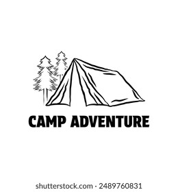 camp tent logo design concept idea