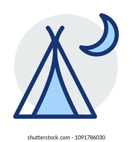 camp tent moon 
