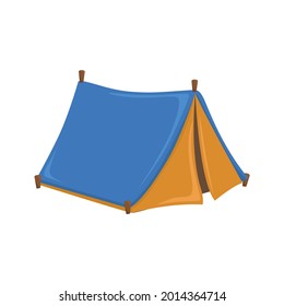 Camp Tent Sign Emoji Icon Illustration. Adventure Summer Vector Symbol Emoticon Design Clip Art Sign Comic Style.