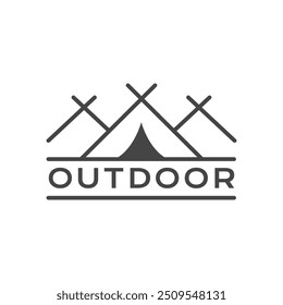 camp tent simple logo design vector