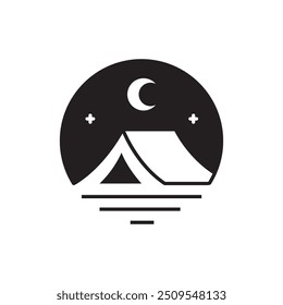 Camp Zelt einfaches Logo, Vektorgrafik