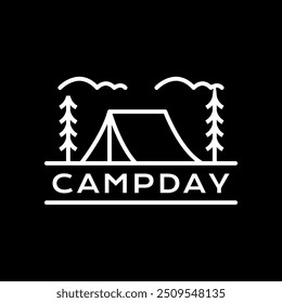 camp tent simple logo design vector