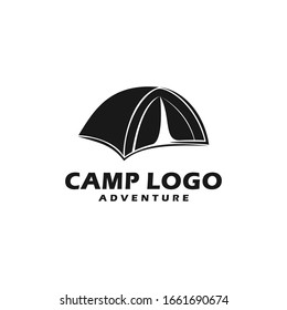 Camp tent simple minimalist logo design