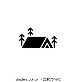 Camp, Tent, Travel Solid Vector Icon Design Concept, Suitable For Any Purposes.