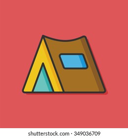 camp tent vector icon