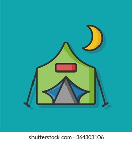 camp tent vector icon