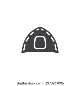 Camp tent vector icon. filled flat sign for mobile concept and web design. Tourist shelter glyph icon. Outdoor symbol, logo illustration. Pixel perfect vector graphics