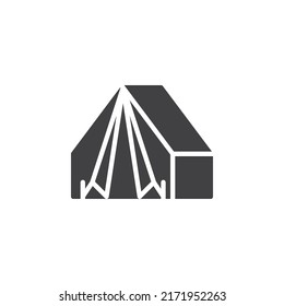 Camp tent vector icon. filled flat sign for mobile concept and web design. Camping glyph icon. Symbol, logo illustration. Vector graphics
