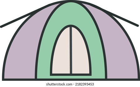 camp tent vector icon ilustration