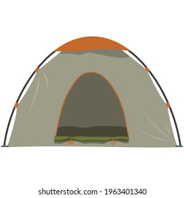 Ilustración vectorial de campamento aislada en blanco