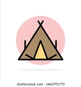 Camp, Tent, Wigwam, Spring Abstract Circle Background Flat color Icon. Vector Icon Template background