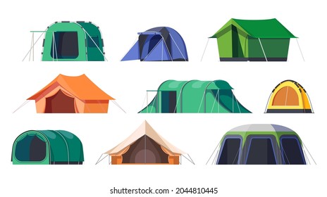 Camp tents and campsite shelters, camping travel